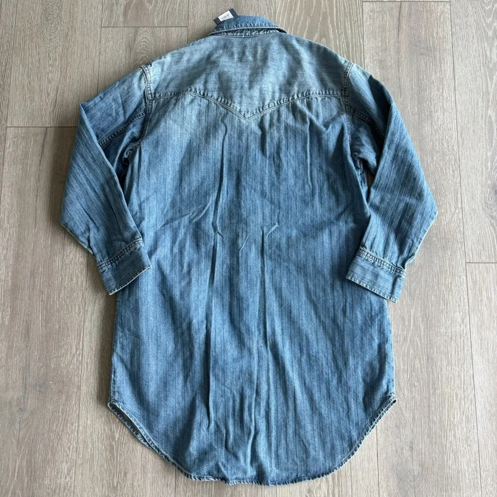 NWT Universal Thread Womens Blue Long Sleeve Snap Button Denim Dress Size XS